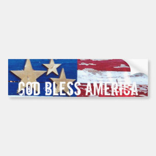 God Bless America USA Flag Bumper Sticker Art