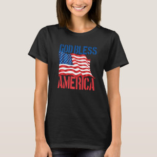 God Bless America Usa Flag Patriotic 4th Of July T-Shirt