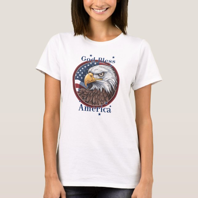 God Bless America USA Flag T-Shirt (Front)