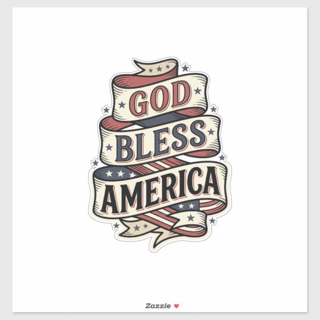 God Bless America Vintage Patriotic Vector Design_ (Sheet)