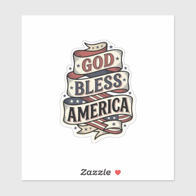 God Bless America Vintage Patriotic Vector Design_ (Sheet)