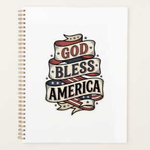 God Bless America Vintage Patriotic Vector Design_ Planner
