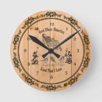 God Bless America Wall Clock