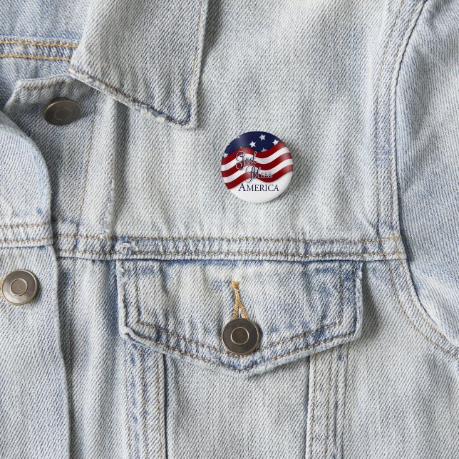 God Bless America Waving Flag Pin (In Situ)