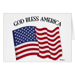 GOD BLESS AMERICA with US flag
