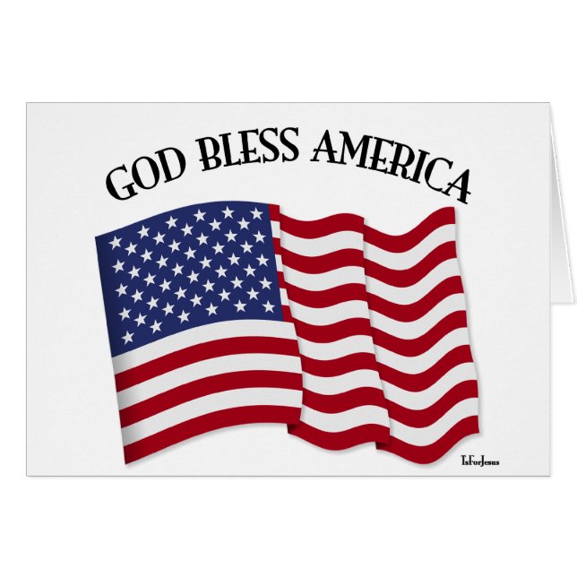 GOD BLESS AMERICA with US flag (Front Horizontal)