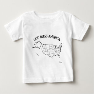 GOD BLESS AMERICA with US outline Baby T-Shirt