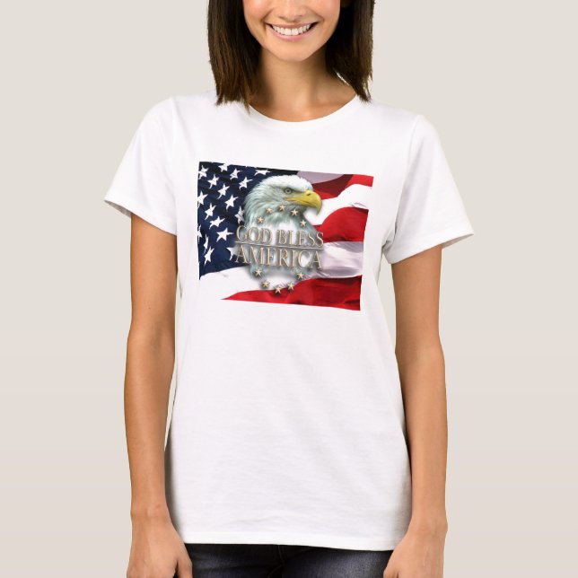 God Bless America Woman's T-Shirt (Front)
