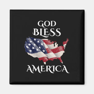 God Bless American Independence Day Usa Gift Veter Magnet