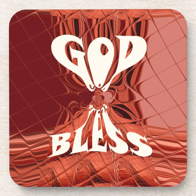God Bless Art Print Coaster (Front)