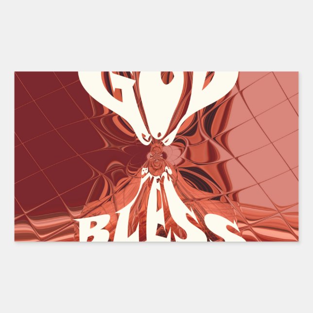 God Bless Art Print Rectangular Sticker (Front)