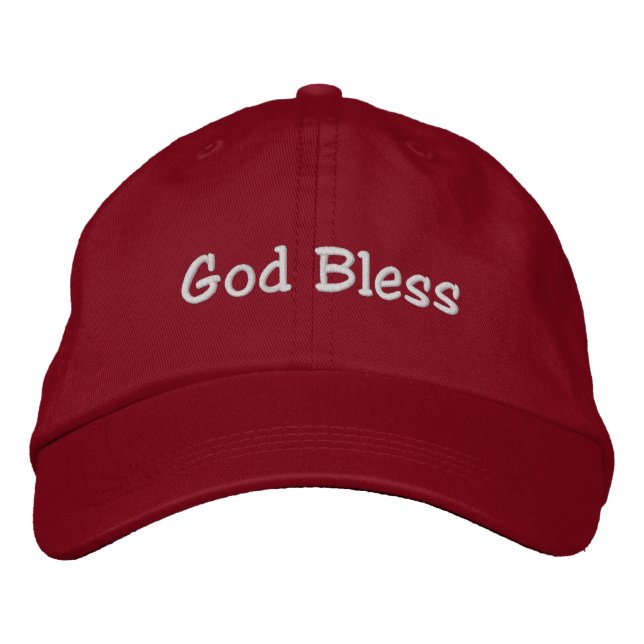 God Bless Hat - Red (Front)