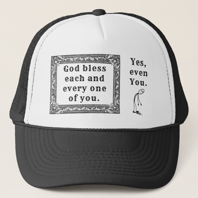 God bless (human) trucker hat (Front)