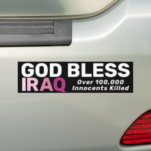 God Bless Iraq Anti-War Honouring Innocent Lives Bumper Sticker