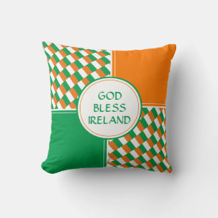 GOD BLESS IRELAND Patriotic Irish St Patrick's Day Cushion