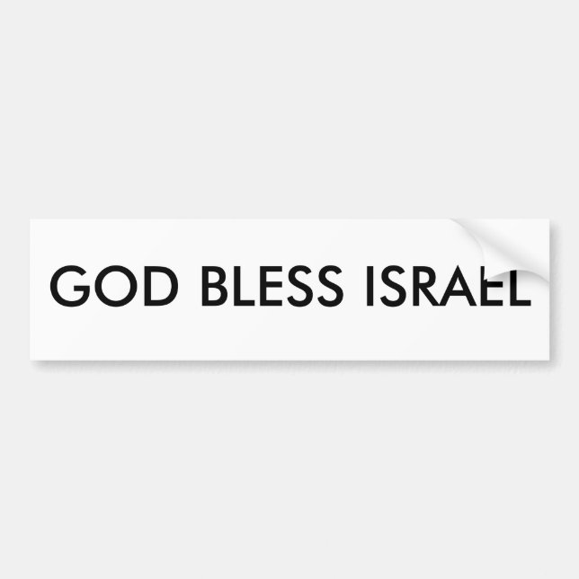 GOD BLESS ISRAEL BUMPER STICKER (Front)