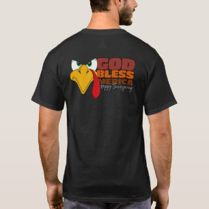 God Bless Merica Happy Thanksgiving Holiday Turkey T-Shirt