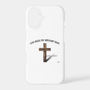 GOD BLESS MY MILITARY MOM with rugged cross