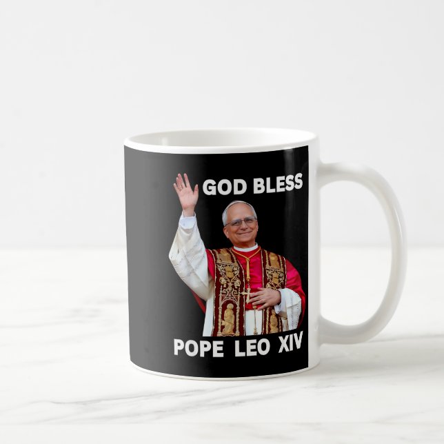 God Bless New Pe Leo Xiv Catholic Church Faith Sun Coffee Mug (Right)
