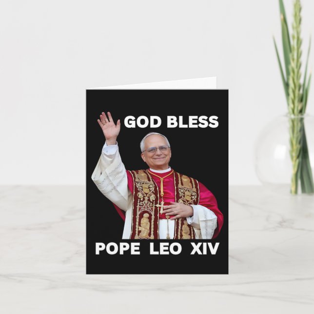 God Bless New Pope Leo Xiv Catholic Church Faith S Card (Front)