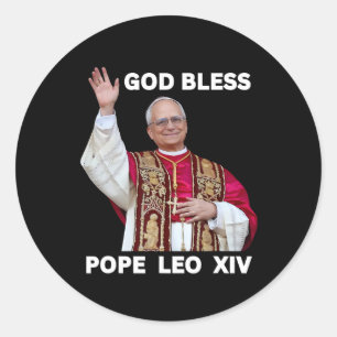 God Bless New Pope Leo Xiv Catholic Church Faith S Classic Round Sticker