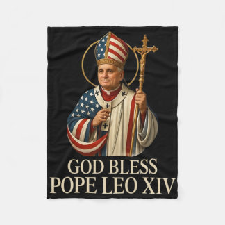 God Bless New Pope Leo Xiv Catholic Church Faith S Fleece Blanket