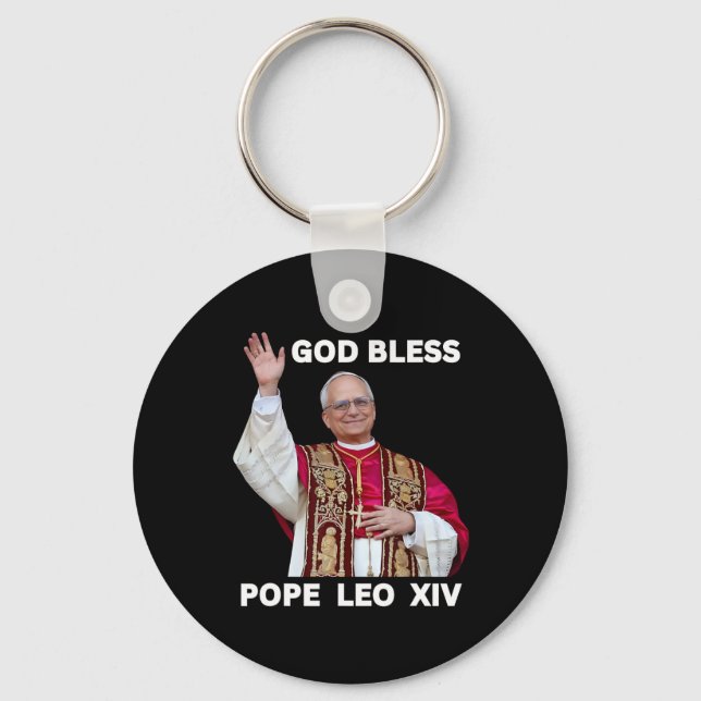 God Bless New Pope Leo Xiv Catholic Church Faith S Key Ring (Front)