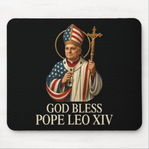 God Bless New Pope Leo Xiv Catholic Church Faith S Mouse Mat