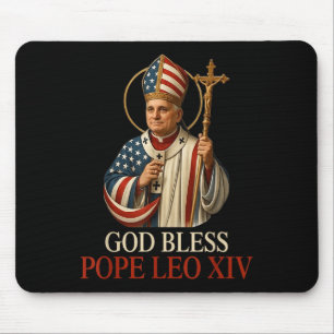 God Bless New Pope Leo Xiv Catholic Church Faith S Mouse Mat
