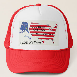 GOD Bless...One Nation...We Trust Trucker's Hat
