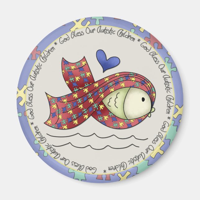 God Bless Our Autisic Children Magnet (Front)