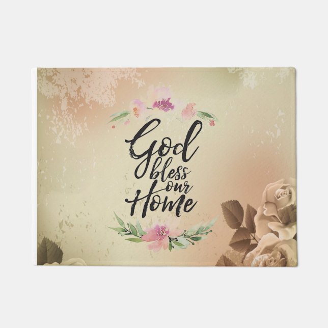 God bless our home doormat (Front)