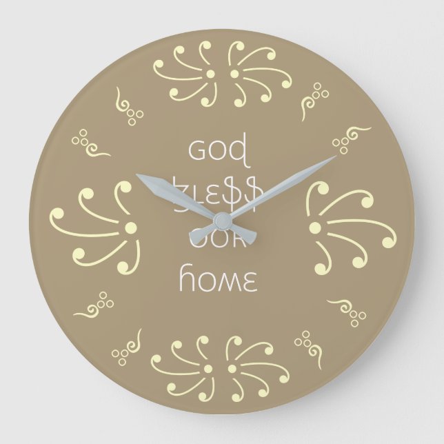 God Bless Our Home For a Nice Day & a Better Nigh Large Clock (Front)
