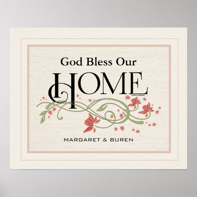 God Bless Our Home: Personalized Poster (Front)