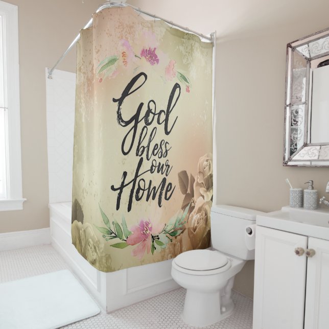 God bless our home shower curtain (In Situ)