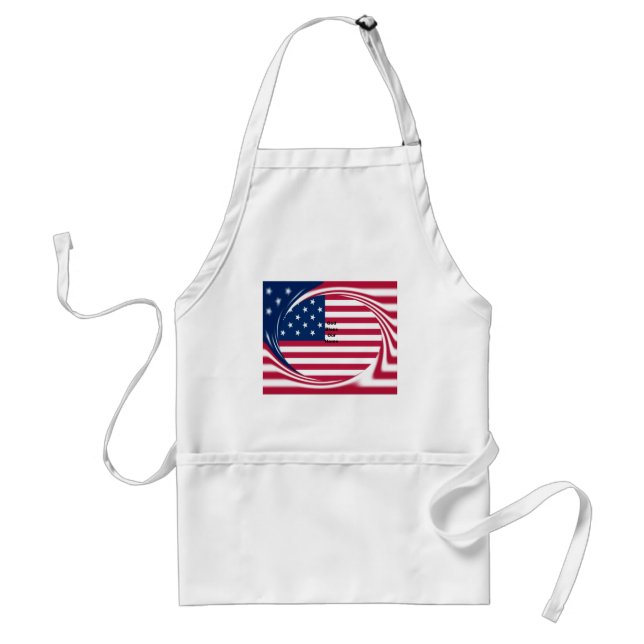 God Bless Our Home: USA Flag Swirl Art Standard Apron (Front)