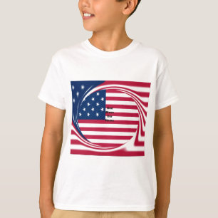 God Bless Our Home: USA Flag Swirl Art T-Shirt