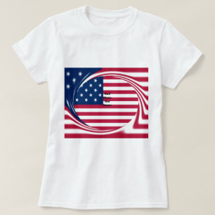 God Bless Our Home: USA Flag Swirl Art T-Shirt