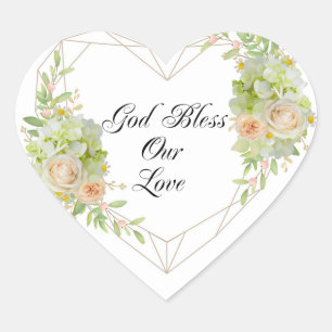 God Bless our Love -Beautiful Heart Sticker