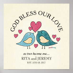 God Bless Our Love: Personalized Poster