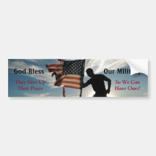 God Bless Our Military Bumper Sticker