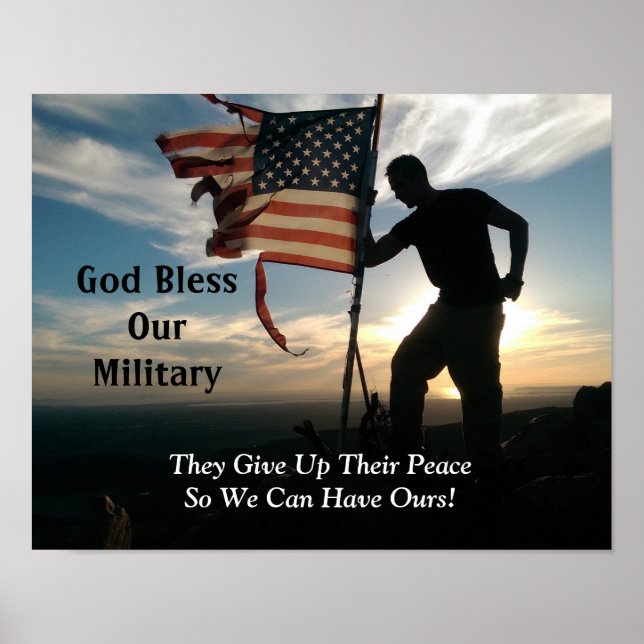 God Bless Our Military Poster (Front)