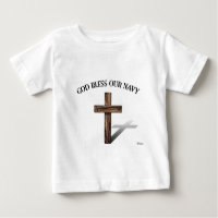 GOD BLESS OUR NAVY with rugged cross