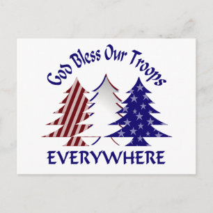God Bless Our Troops Postcard