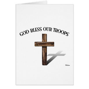 God Bless Our Troops with rugged cross