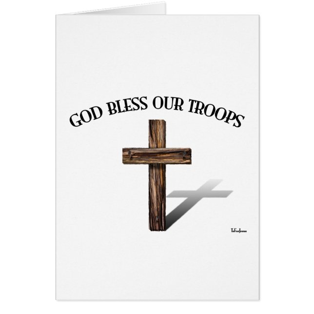 God Bless Our Troops with rugged cross (Front)