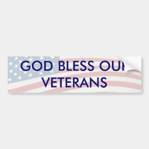 GOD BLESS OUR VETERANS BUMPER STICKER