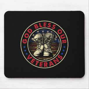 God Bless Our Veterans Memorial Day Mouse Mat
