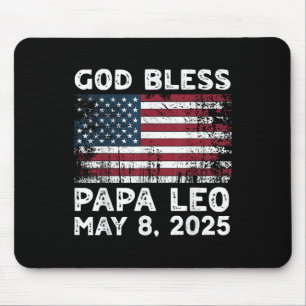 God Bless Papa Leo Us New Pope Leo American Pope  Mouse Mat
