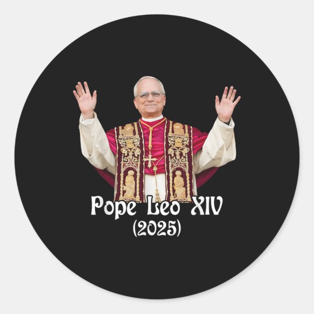 God Bless Pope Leo Xiv 2025  Classic Round Sticker (Front)
